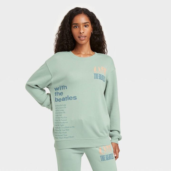 Women's With The Beatles Graphic Sweatshirt - Green