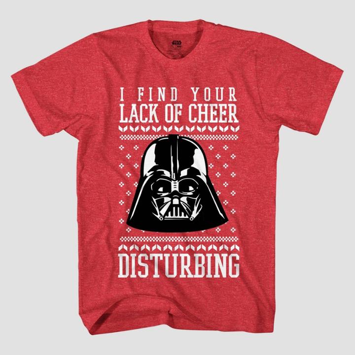 Men's Star Wars Darth Vader Short Sleeve Graphic T-shirt - Heathered Red