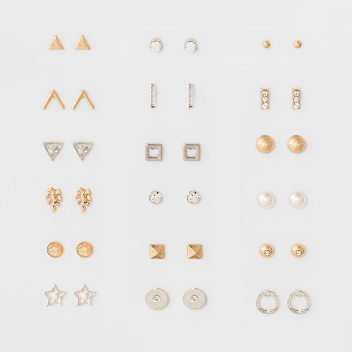 Target Geo Shapes And Stars Earring Set 18ct,