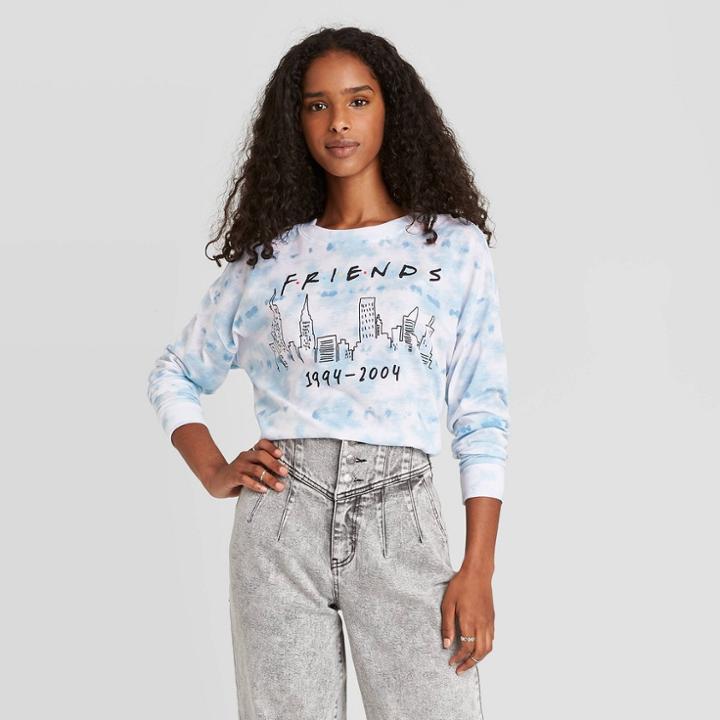 Women's Friends Long Sleeve Graphic T-shirt - Blue Wash