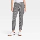 Women's High-rise Slim Fit Ankle Pants - A New Day Black/white Gingham Check
