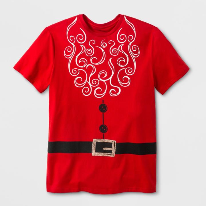 Shinsung Tongsang Men's Short Sleeve Santa Suit T-shirt - Red