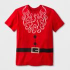 Shinsung Tongsang Men's Short Sleeve Santa Suit T-shirt - Red