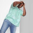 Men's Big & Tall Printed Casual Fit Short Sleeve Round Neck T-shirt - Original Use Green/lemon