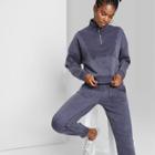 Women's Quarter Zip Quilted Sleeve Pullover - Wild Fable Blue