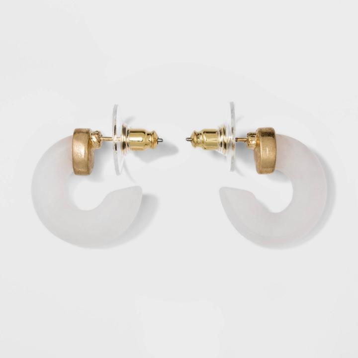 Semi Precious Hoop Earrings - Universal Thread Light Pink, Women's