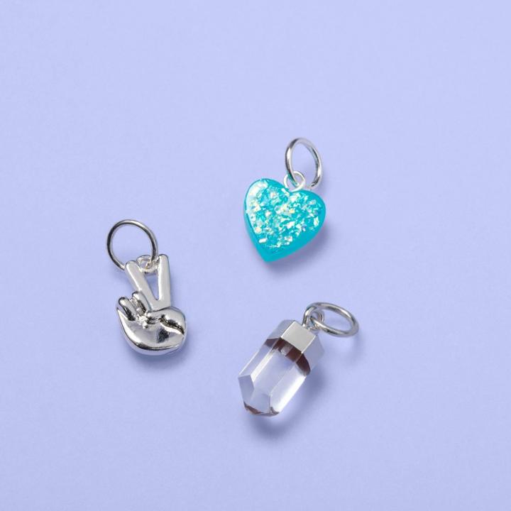 Girls' 3pk Assorted Charm Set - More Than Magic , Blue/grey/nickel
