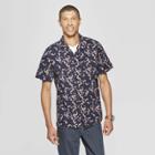 Men's Printed Short Sleeve Button-down Shirt - Goodfellow & Co Federal Blue