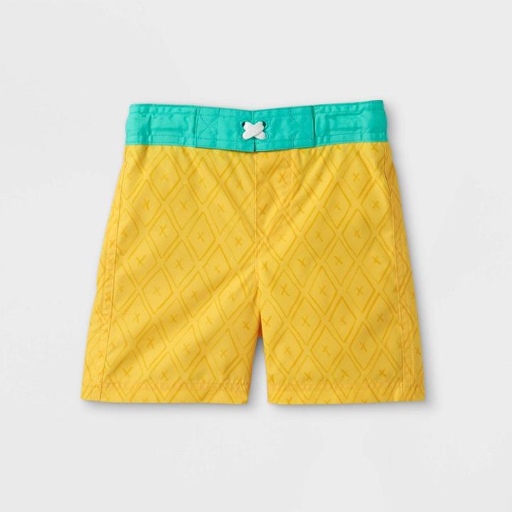 Baby Boys' Pineapple Print Swim Trunks - Cat & Jack Yellow