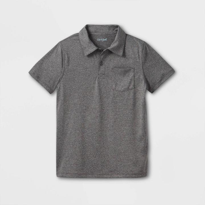 Boys' Performance Short Sleeve Polo Shirt - Cat & Jack Heather Gray