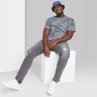 Adult Extended Size Printed Regular Fit Short Sleeve Crewneck T-shirt - Original Use Gray/tie-dye Design