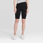 Women's High Waist Cotton Seamless 7 Inseam Bike Shorts - A New Day Black S/m, Women's, Size:
