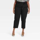 Women's Plus Size Ankle Length Paperbag Trousers - Who What Wear Jet Black