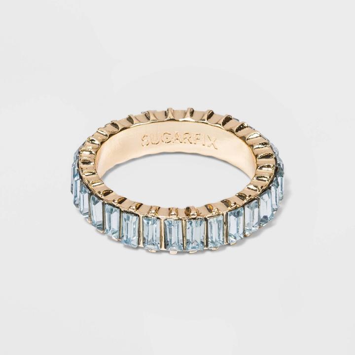 Sugarfix By Baublebar Baguette Light Blue Crystal Statement Ring -