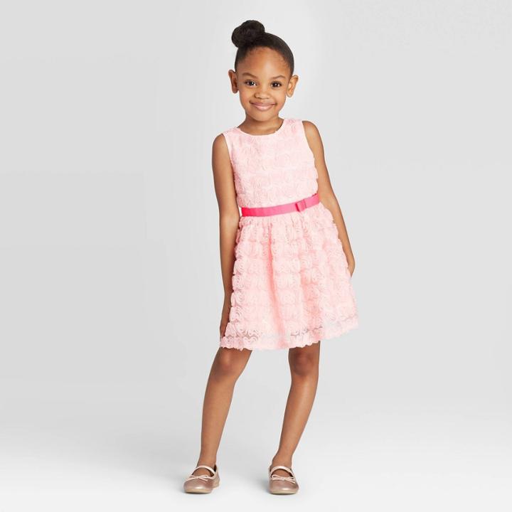 Toddler Girls' Heart Dress - Cat & Jack Pink 12m, Toddler Girl's
