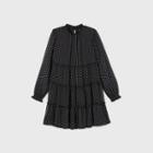 Girls' Mock Neck Chiffon Long Sleeve Dress - Art Class Black
