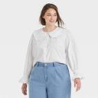 Women's Plus Size Ruffle Long Sleeve Top - Who What Wear White