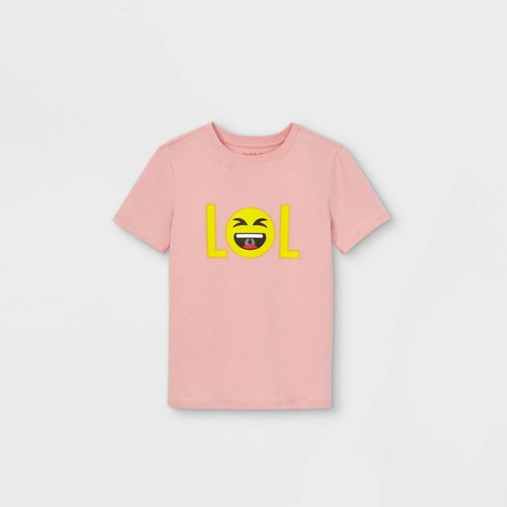 Boys' Short Sleeve Lol Emoji Graphic T-shirt - Cat & Jack Pink