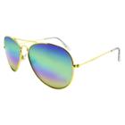 Women's Aviator Sunglasses With Multicolor Lens - Wild Fable Gold