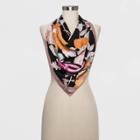 Women's Floral Silk Scarf - A New Day Black