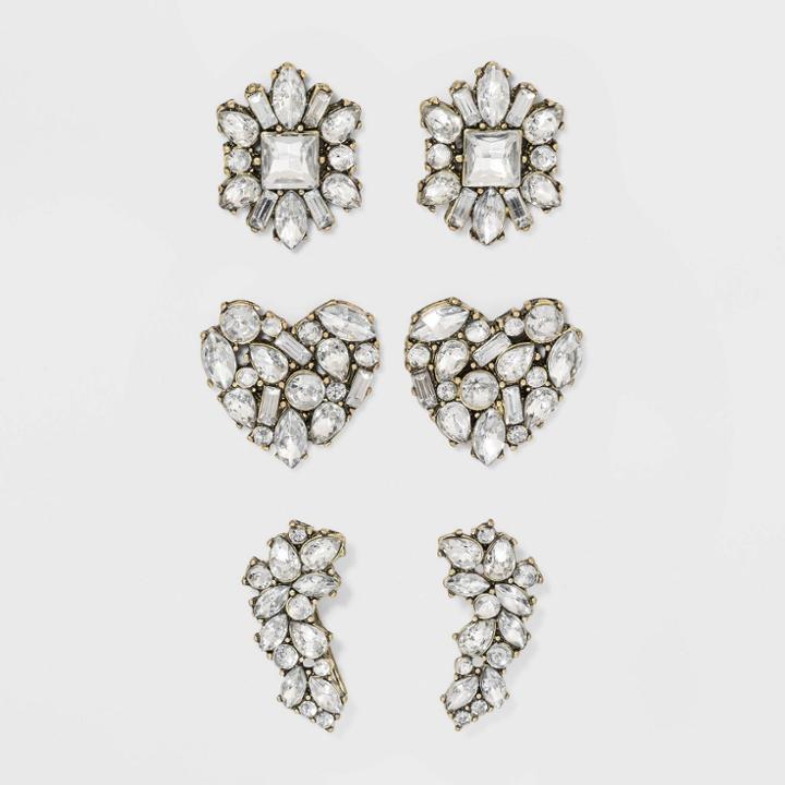 Sugarfix By Baublebar Crystal Stud Earring Gift Set - Clear, Women's