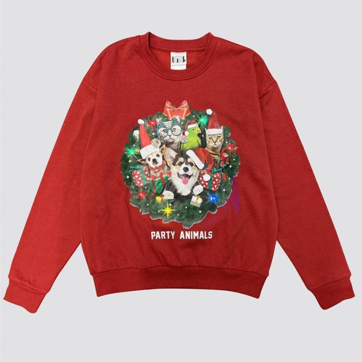 Men's Iml Party Animals Pullover Sweatshirt - Red