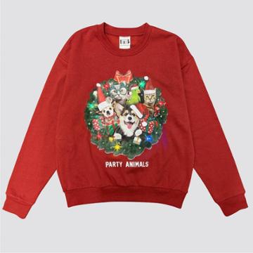 Men's Iml Party Animals Pullover Sweatshirt - Red