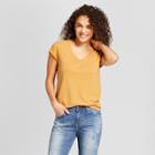 Women's Monterey Pocket V-neck Short Sleeve T-shirt - Universal Thread Gold