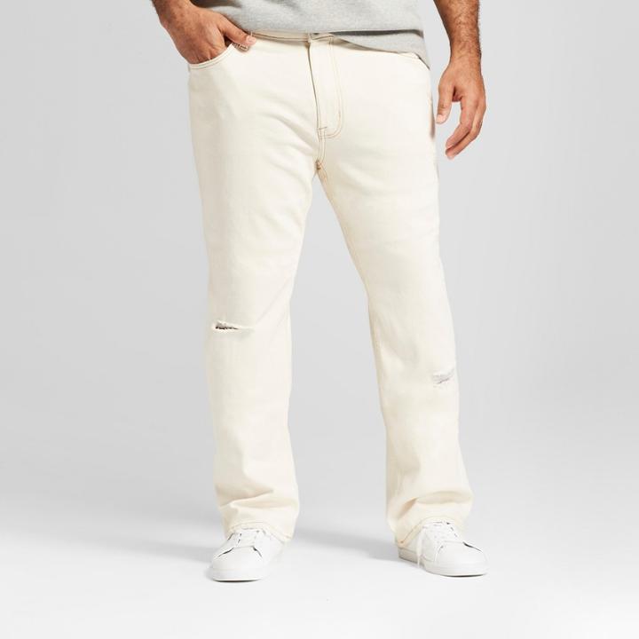Men's Big & Tall Straight Fit Jeans With Coolmax - Goodfellow & Co Off-white (beige)