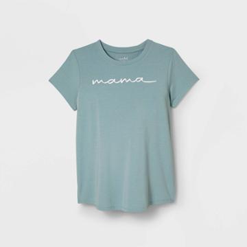 Isabel Maternity By Ingrid & Isabel Short Sleeve Scoop Neck Mama Mommy & Me Graphic T-shirt  Isabel By Ingrid & Isabel Blue