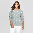 Grayson Threads Women's Star Graphic Plus Size Sweatshirt (juniors') - Blue