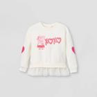 Toddler Girls' Peppa Pig 'xoxo' Valentine's Day Fleece Pullover - Ivory