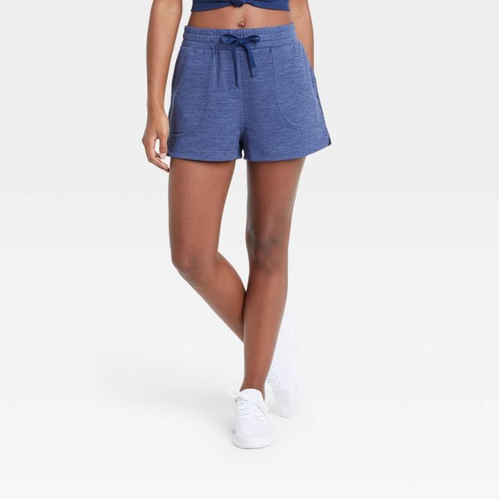 Women's Mid-rise Cozy Spacedye Shorts 2 1/4 - Joylab Navy Blue