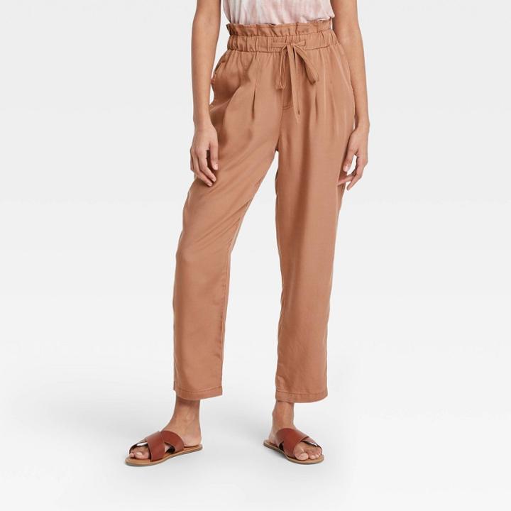 Women's Paperbag Waist Pull-on Pants - Knox Rose Brown