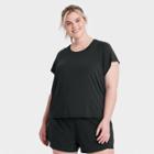Women's Plus Size Short Sleeve Run T-shirt - All In Motion Black