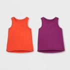 Toddler Girls' 2pk Sleeveless T-shirt Set - Cat & Jack Orange/purple