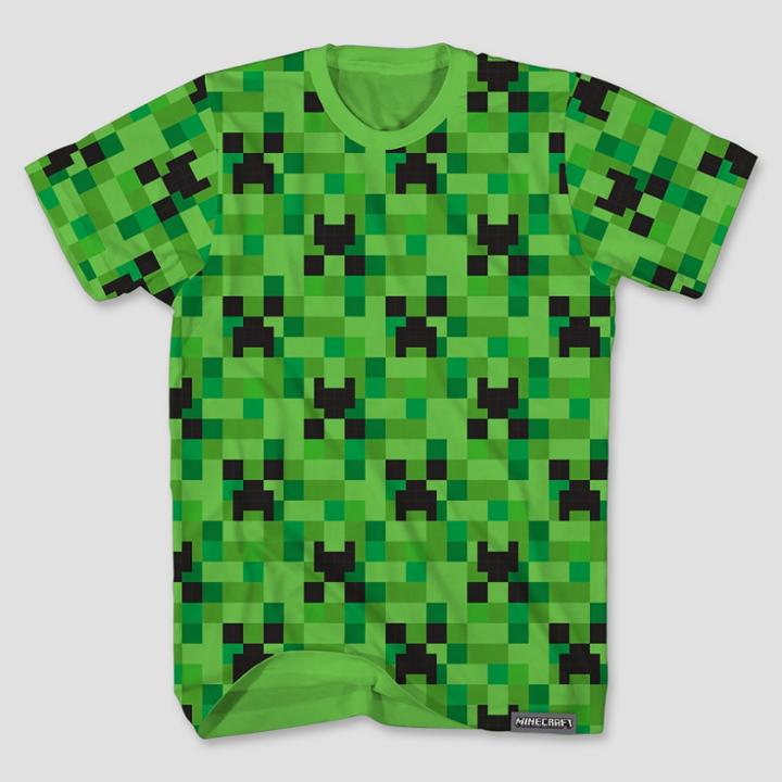 Petiteboys' Minecraft Short Sleeve T-shirt - Green M, Boy's,