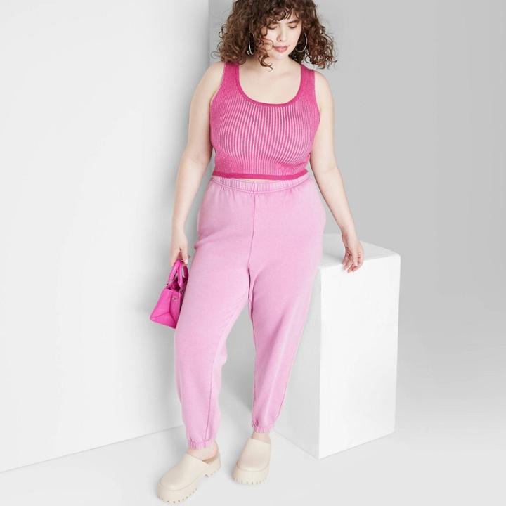 Women's High-rise Fleece Sweatpants - Wild Fable Mauve