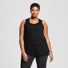 Women's Plus-size High Neck Long Tank Top - C9 Champion Black