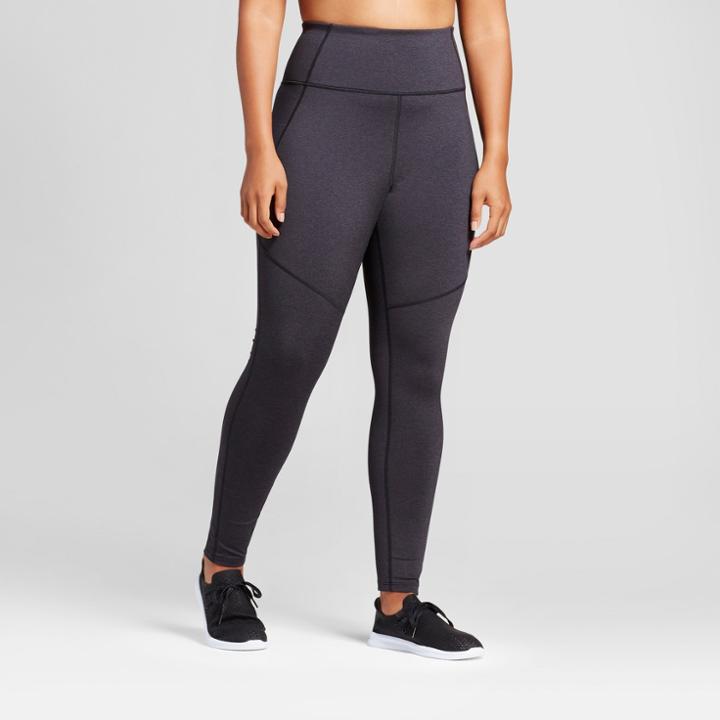 Plus Size Women's Plus High Waist Mini Stripe Leggings - Joylab Black