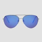 Women's Semi Rimless Aviator Metal Sunglasses - A New Day Silver, Women's, Size: Small, Grey/silver