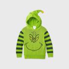 Dr. Seuss Toddler Boys' The Grinch Hooded Ugly Christmas Sweater - Green
