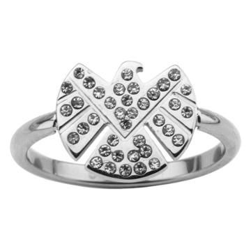 Women's Marvel Agents Of S.h.i.e.l.d Logo Stainless Steel Ring With Clear Gem, Size: