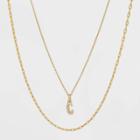 14k Gold Plated Crystal Initial 'c' Pendant Chain Necklace - A New Day Gold
