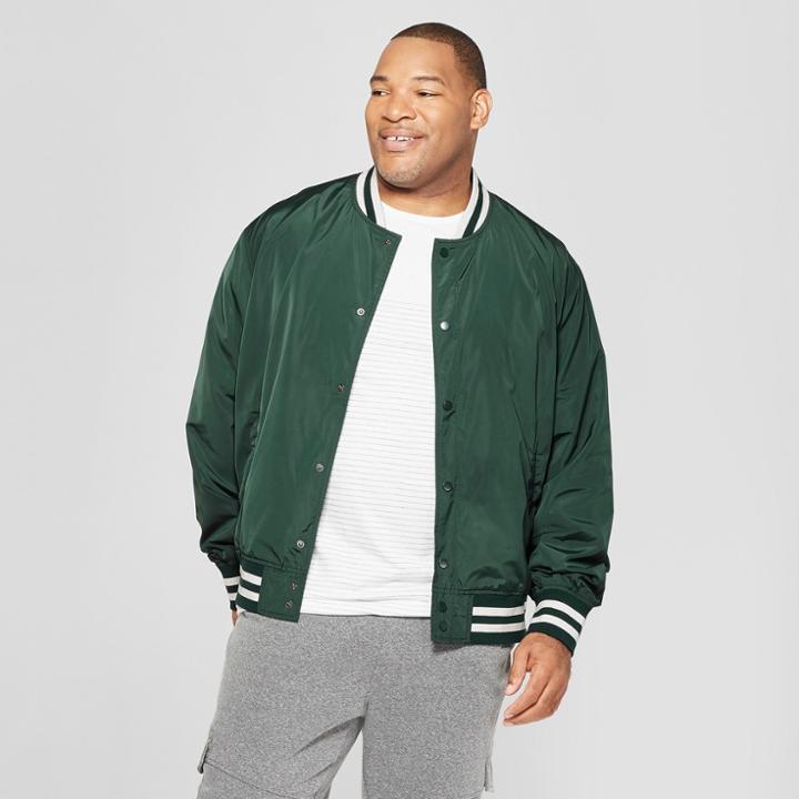 Target Men's Tall Varsity Bomber Jacket - Goodfellow & Co Forest Green