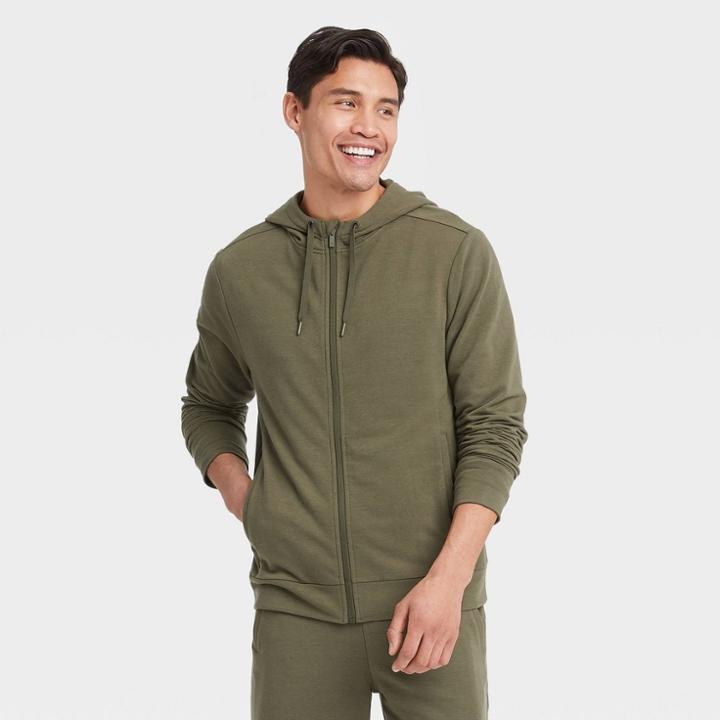 Men's Soft Gym Full Zip Hooded Sweatshirt - All In Motion