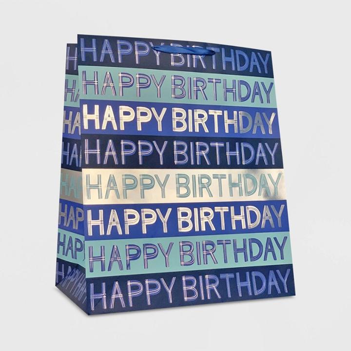 Spritz Jumbo Happy Birthday Script Blue -