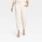 Women's High-rise Pull-on All Day Fleece Ankle Jogger Pants - A New Day Cream
