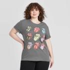 The Rolling Stones Women's Rolling Stones Plus Size Boyfriend Short Sleeve Graphic T-shirt (juniors') - Gray 1x, Women's,
