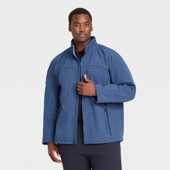 Men's Big & Tall Softshell Fleece Jacket - All In Motion Navy